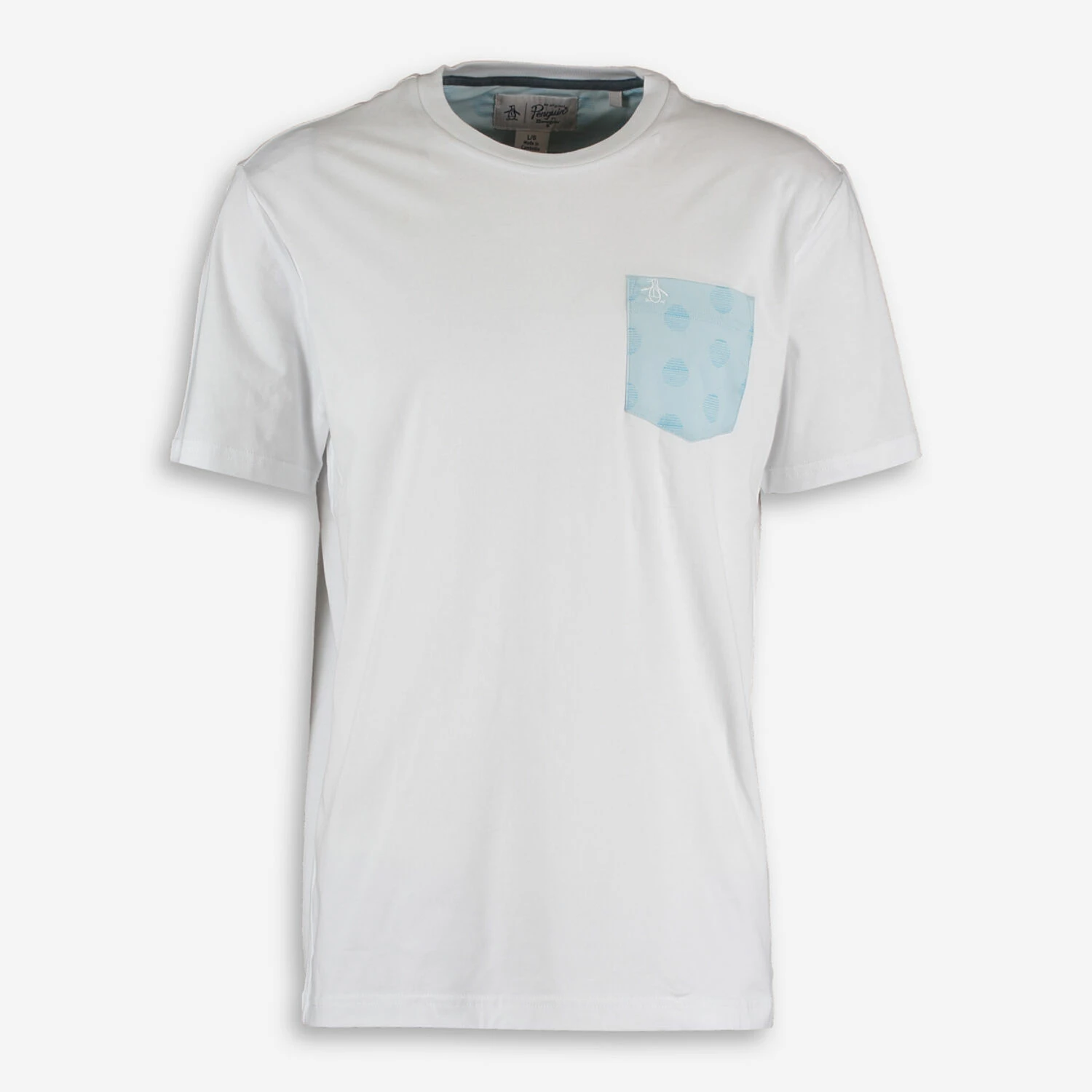 Original Penguin White & Blue Pocket T Shirt 1 Original Penguin White & Blue Pocket T Shirt