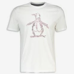 Original Penguin White Floral Logo T Shirt