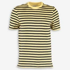 Farah Yellow & Grey Stripe T Shirt