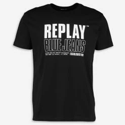 Replay Black Logo T Shirt