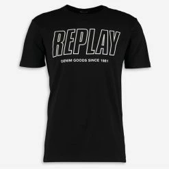 Replay Black Italic T Shirt