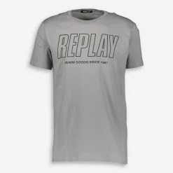 Replay Grey Logo T Shirt