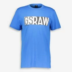 G Star Raw Blue Logo T Shirt