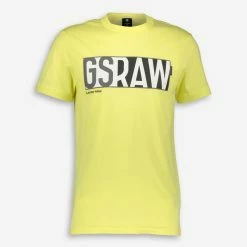 G Star Raw Yellow Logo T Shirt