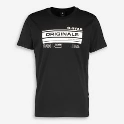 G Star Raw Black & White Logo T Shirt