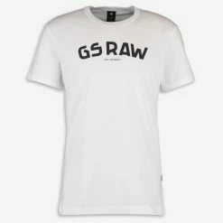 G Star Raw White Branded T Shirt