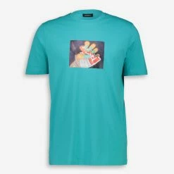 Diesel Turquoise Graphic T Shirt