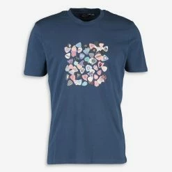 Ben Sherman Blue Plectrum Graphic T Shirt