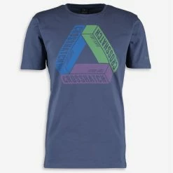 Crosshatch Navy Printed Logo T Shirt