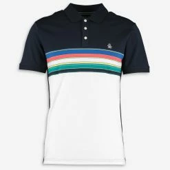 Original Penguin Navy Striped Polo Shirt