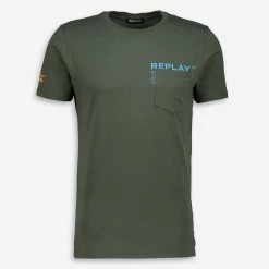 Replay Green Branded T Shirt