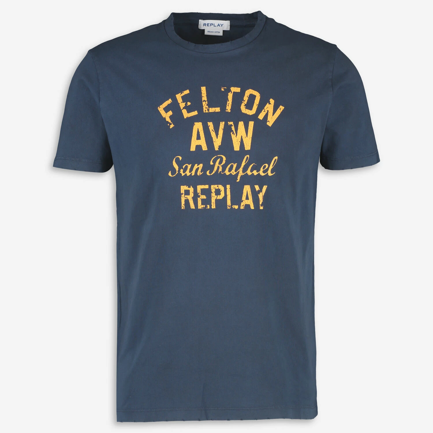 Replay Navy Printed T Shirt 1 Replay Navy Printed T Shirt