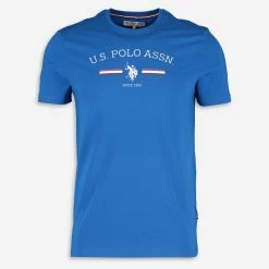 US Polo Assn Blue Logo Print T Shirt