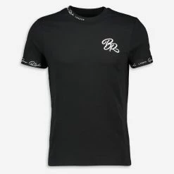 Born Rich Black Logo Taped T Shirt