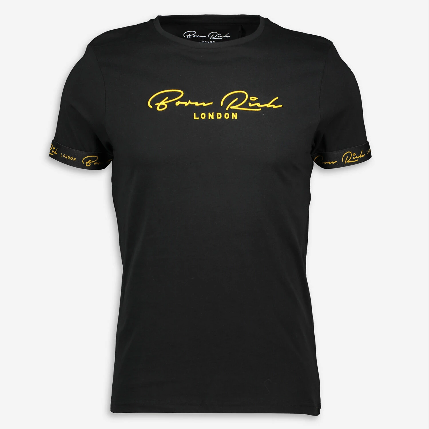 Born Rich Black Embroidered T Shirt 1 Born Rich Black Embroidered T Shirt