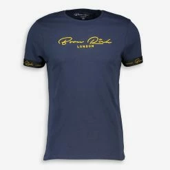 Born Rich Navy Logo Cuff T Shirt