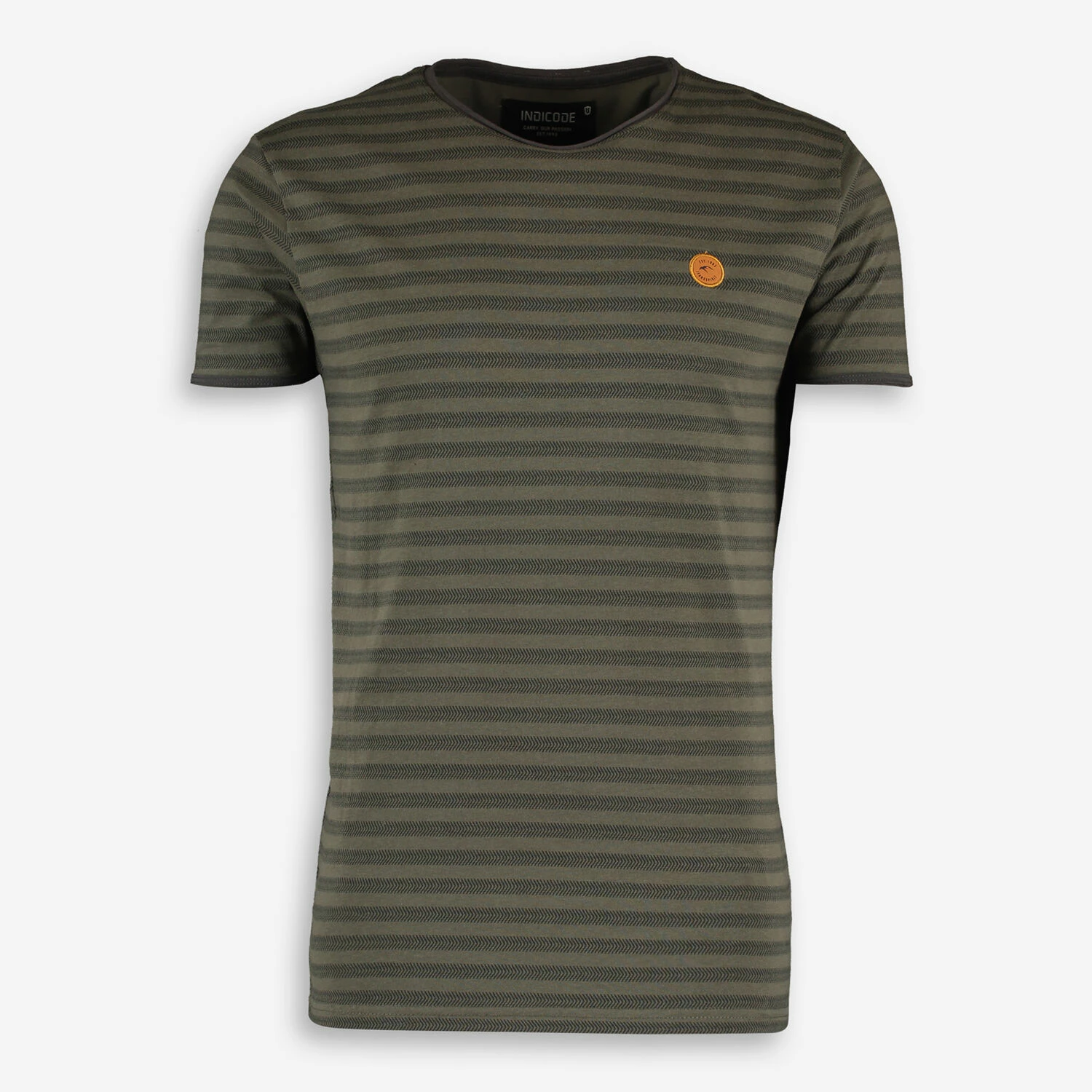Indicode Green Stripped Cotton T Shirt 1 Indicode Green Stripped Cotton T Shirt