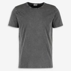 M.I.D.A Black Washed Basic Plain T Shirt