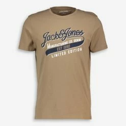 Jack & Jones Taupe Printed Logo T Shirt