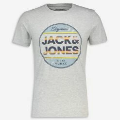 Jack & Jones Grey Marl Logo T Shirt