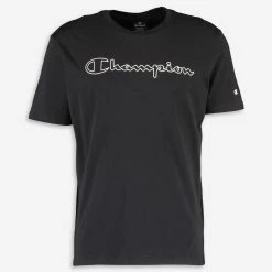 Champion Black Script Logo T Shirt
