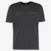 Champion Black Branded Crew Neck T Shirt