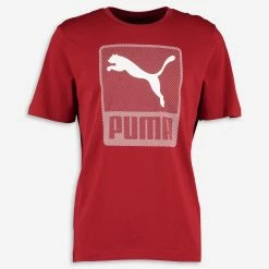 Puma Red Large Block Logo T Shirt