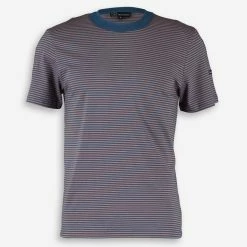Armor Lux Blue & Beige Striped T Shirt