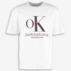 Calvin Klein Jeans White 3D Logo T Shirt