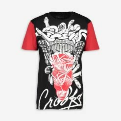 Crooks & Castles Black & Red Medusa Graphic T Shirt