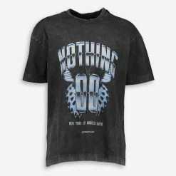 Good For Nothing Black Graphic Print Acid Wash T Shirt