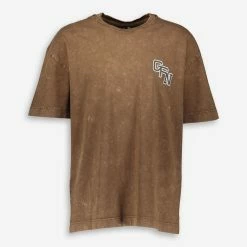 Good For Nothing Brown Oversized Acid Wash T Shirt