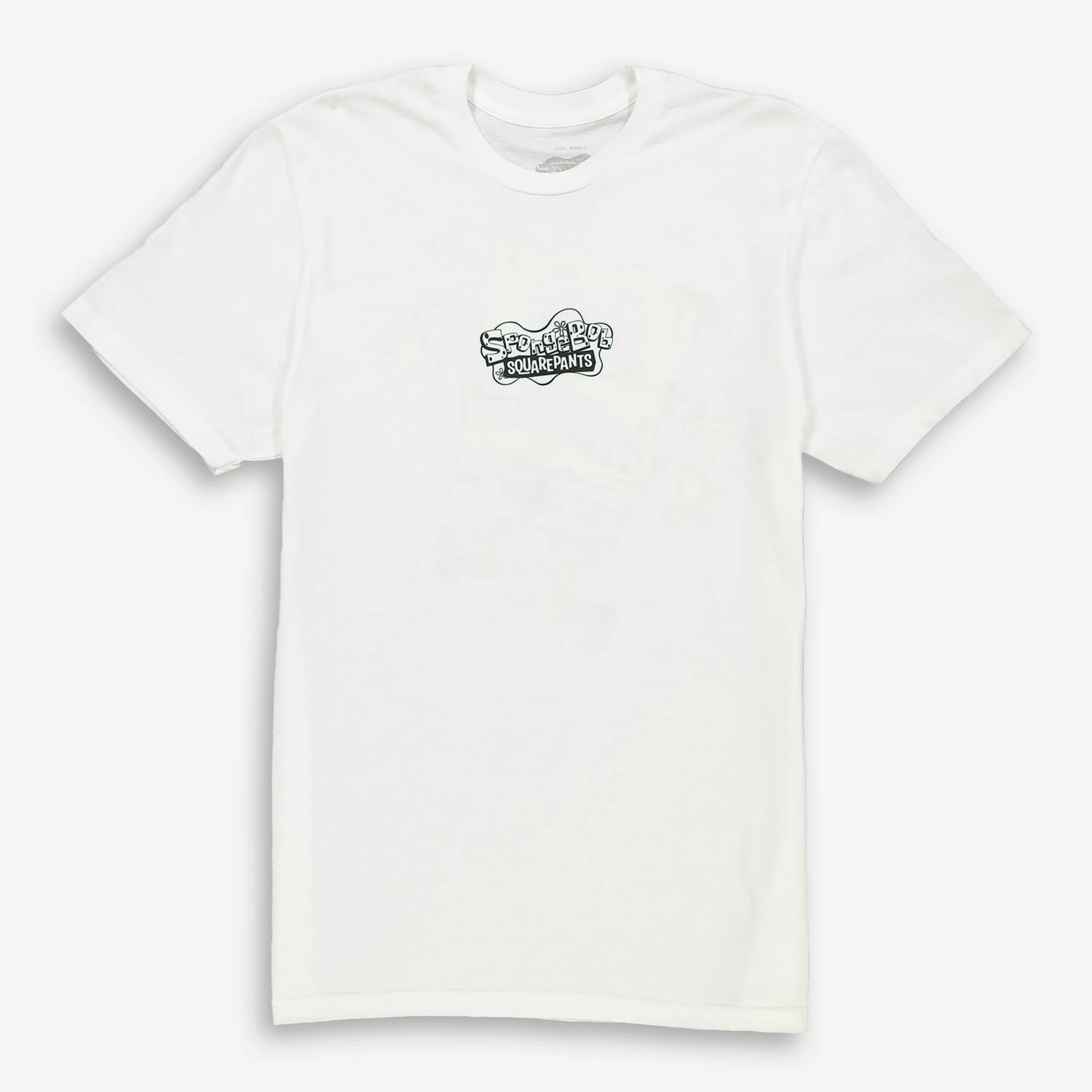 SpongeBob White Graphic Motif T Shirt 1 SpongeBob White Graphic Motif T Shirt