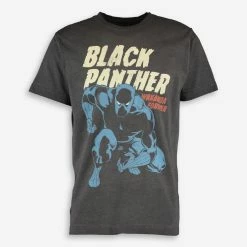 Marvel Black Vintage Wash Black Panther T Shirt