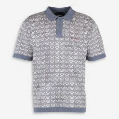 Kickers Multicolour Tile Pattern Knitted Polo Shirt