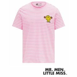 Red Nose Day Adult Little Miss Sunshine Pink Stripe T-Shirt