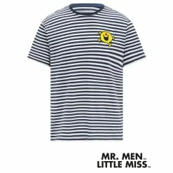 Red Nose Day Adult Mr. Happy Navy Stripe T-Shirt
